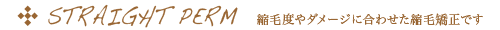 straight perm 縮毛度やダメージに合わせた縮毛矯正です